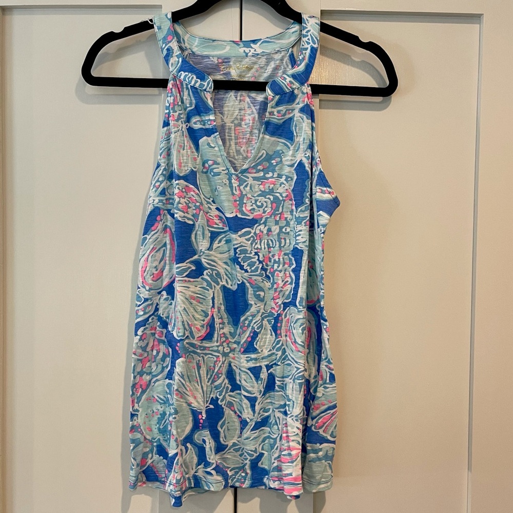 Lilly Pulitzer Blue Shell Tank Top